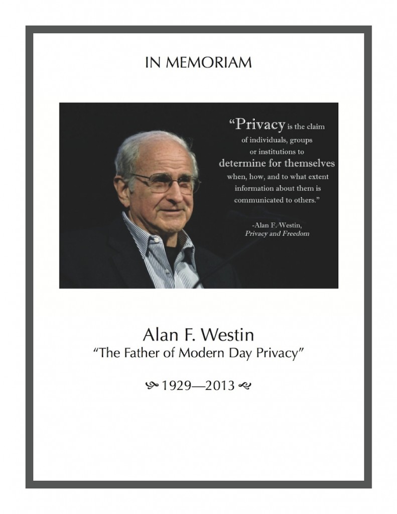 Alan F. Westin Tribute